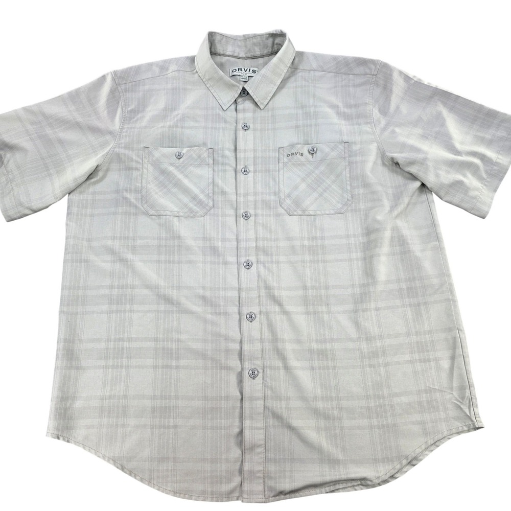 Orvis Classic Collection Plaid Button Up‎ Short Sleeve Shirt XL Vented